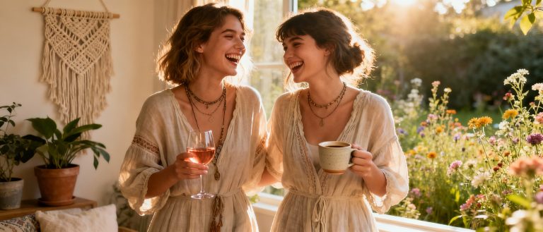 Щасливі сестри сміються та обіймаються, ілюстрація для статті про привітання з Днем народження сестрі